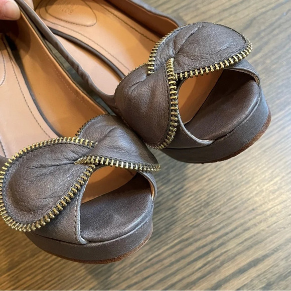 CHLOE See by Chloé Zipper Leather Bow Accents Pumps EU 40 - Picture 10 of 15